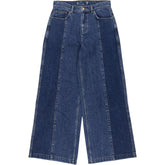 seventy + mochi Mixed Blue Wide-Leg Jeans