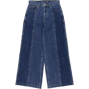 seventy + mochi Mixed Blue Wide-Leg Jeans