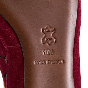 Tory Burch Red Suede Studded Flats