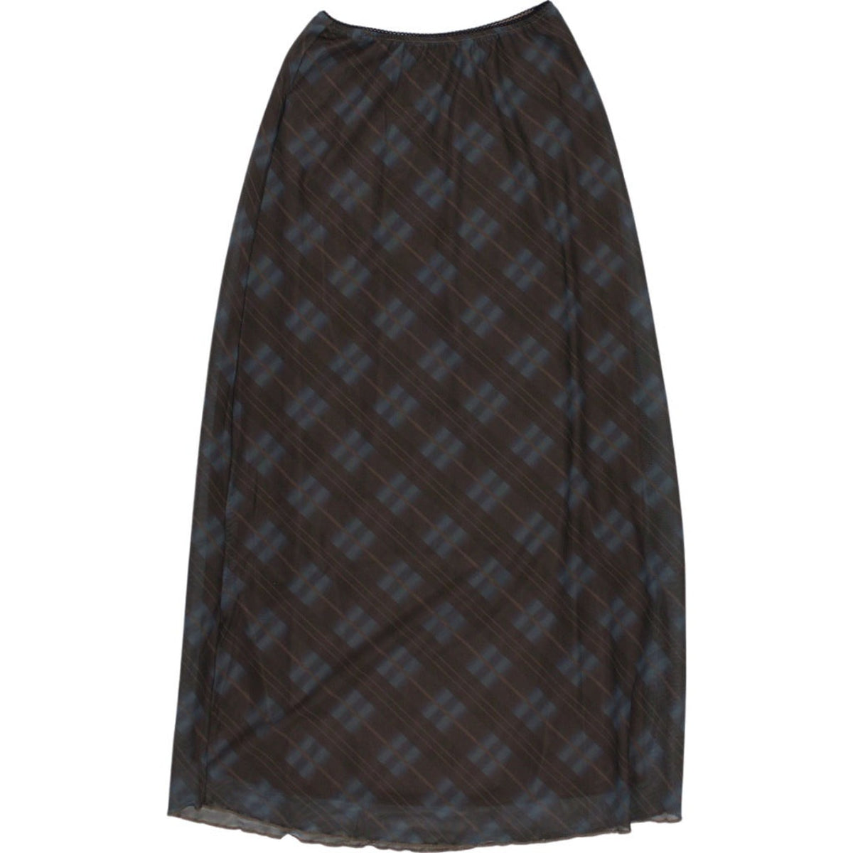Motel Brown Check Midi Skirt