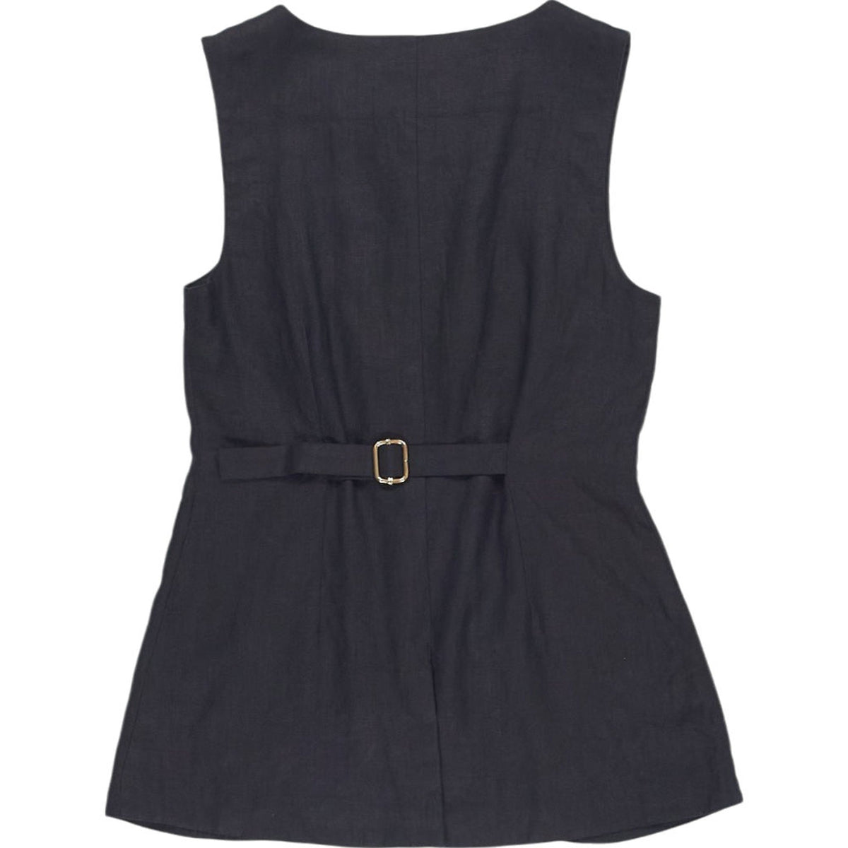 Posse Black Sleeveless Button Top