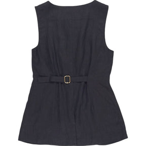 Posse Black Sleeveless Button Top