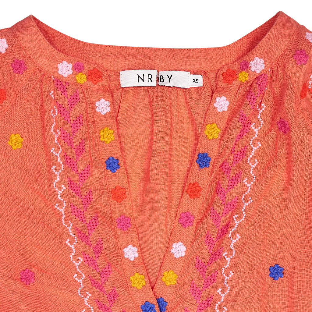 NRBY Orange Embroidered Dress