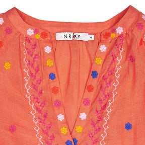 NRBY Orange Embroidered Dress