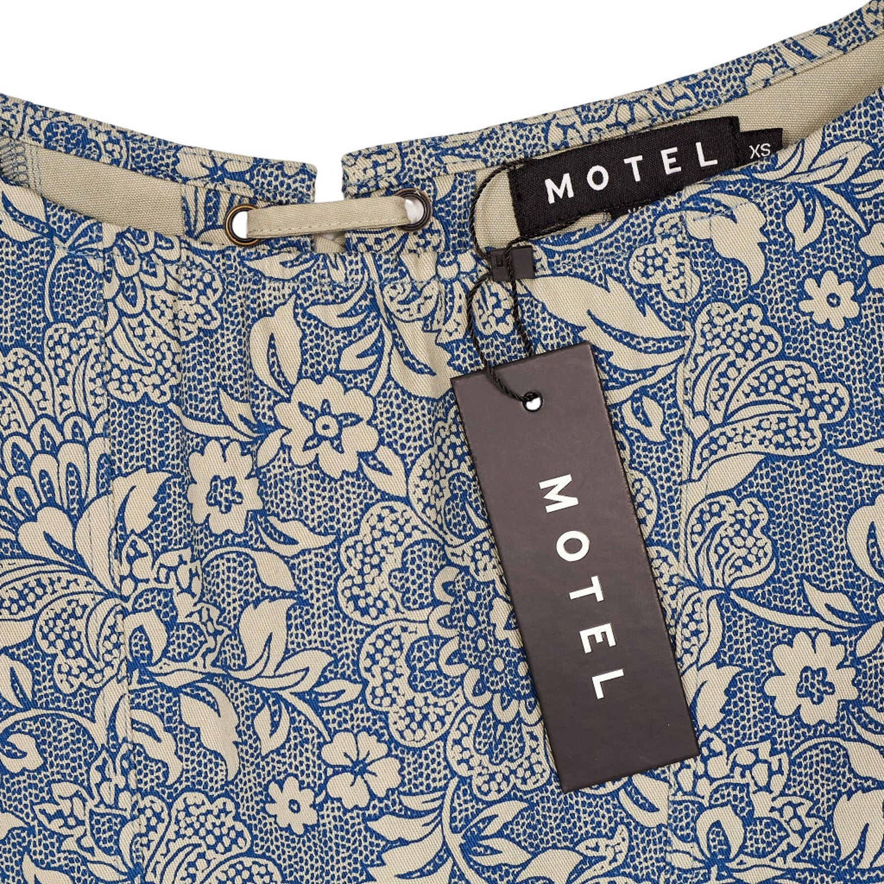 Motel Blue Ornate Print Jatemi Corset Top