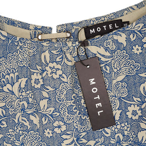 Motel Blue Ornate Print Jatemi Corset Top