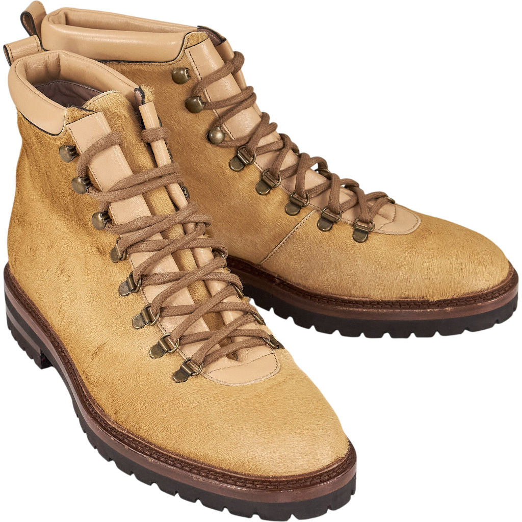 Manolo Blahnik Sand Pony Skin Boots