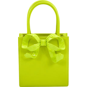 Self-Portrait Neon Yellow Bow Handbag