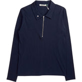 Baukjen Navy Organic Cotton Zip Collar Top