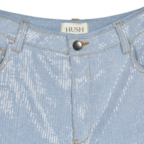 Hush Light Blue Sequin Denim Trousers
