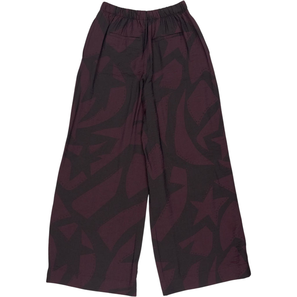 Hush Purple Black Wide Leg Trousers