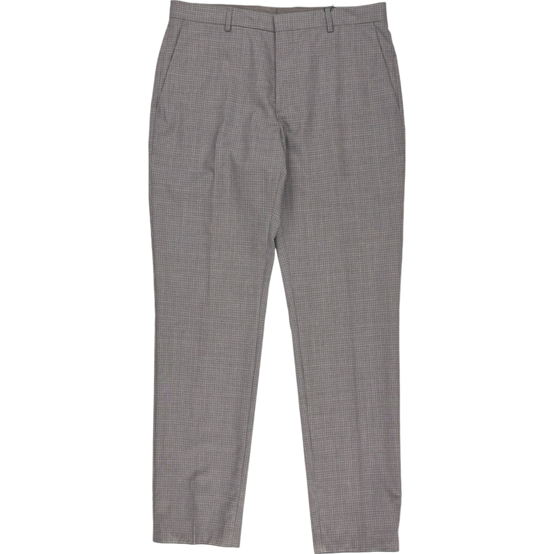 Calvin Klein Grey Modern Micro Check Suit Trousers