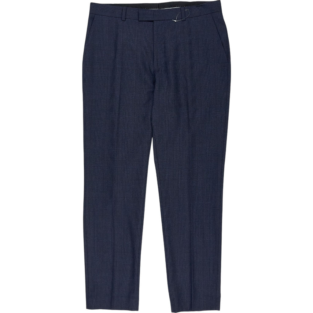 Moss Navy Tailored Fit Trousers