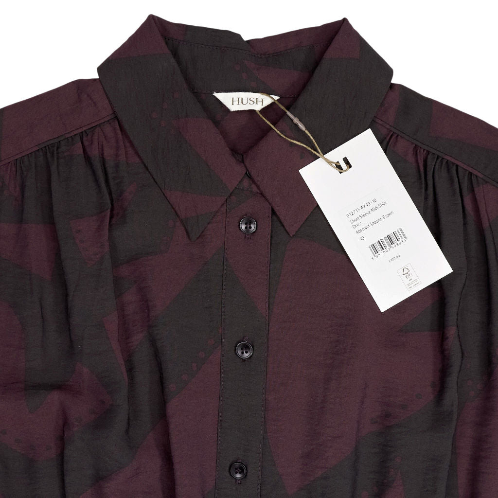 Hush Maroon/Black Abstract Midi Dress