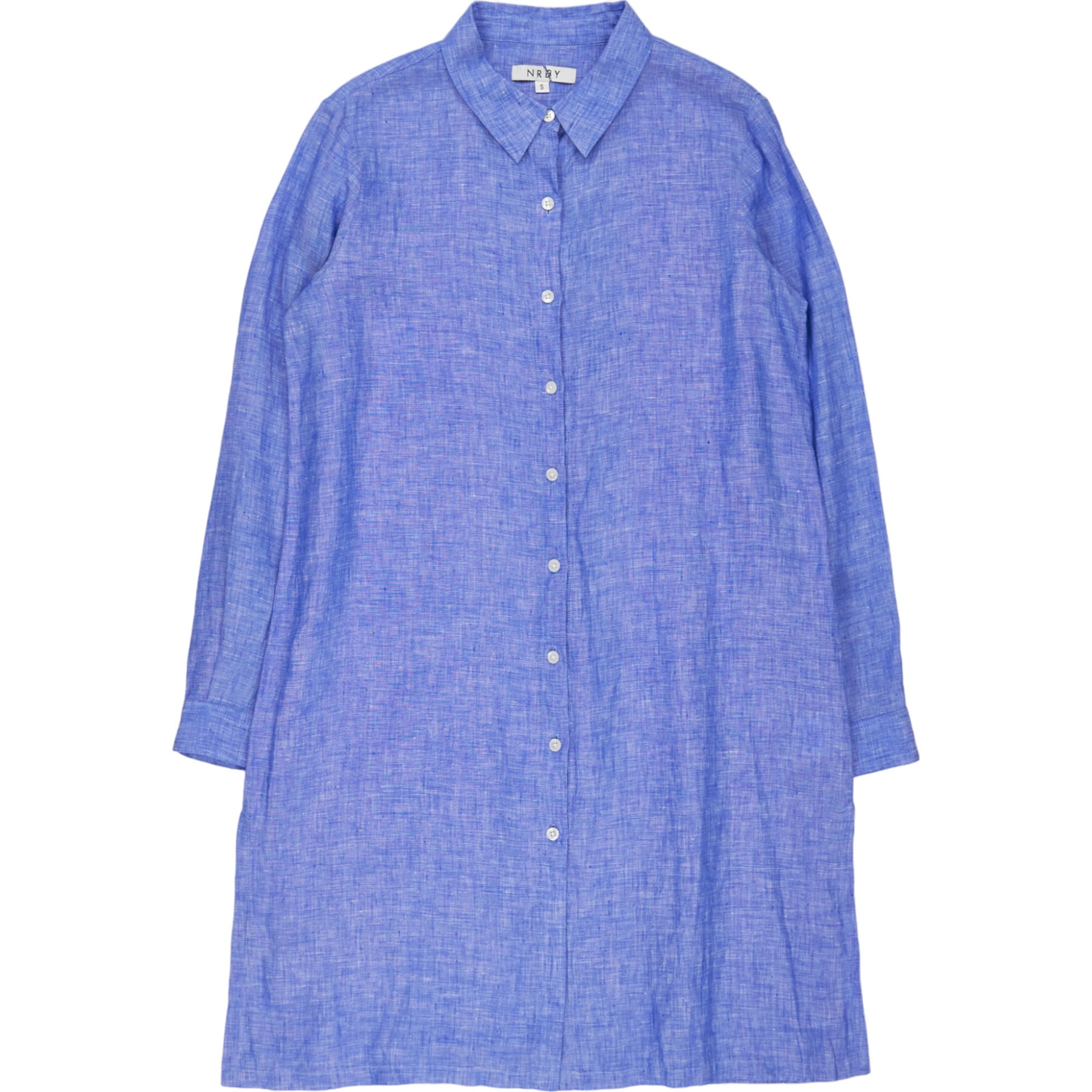 NRBY Blue Linen Shirt Dress