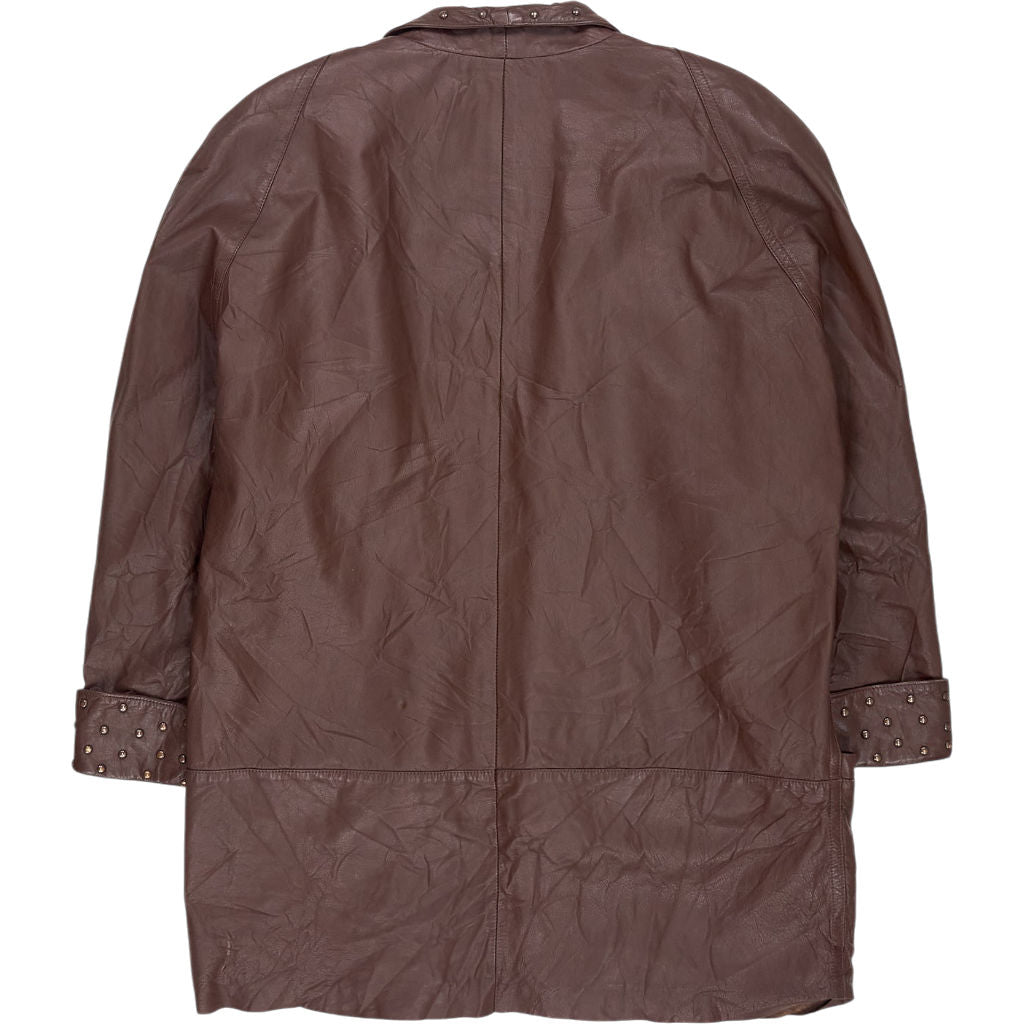 Vintage Pia Rucci Brown Leather Studded Jacket