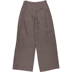 Pull & Bear Brown Linen Wide Leg Trousers
