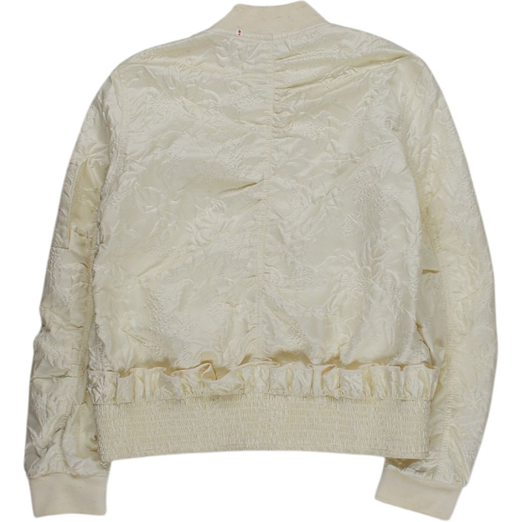 Victoria Beckham Cream Embroidered Bomber Jacket