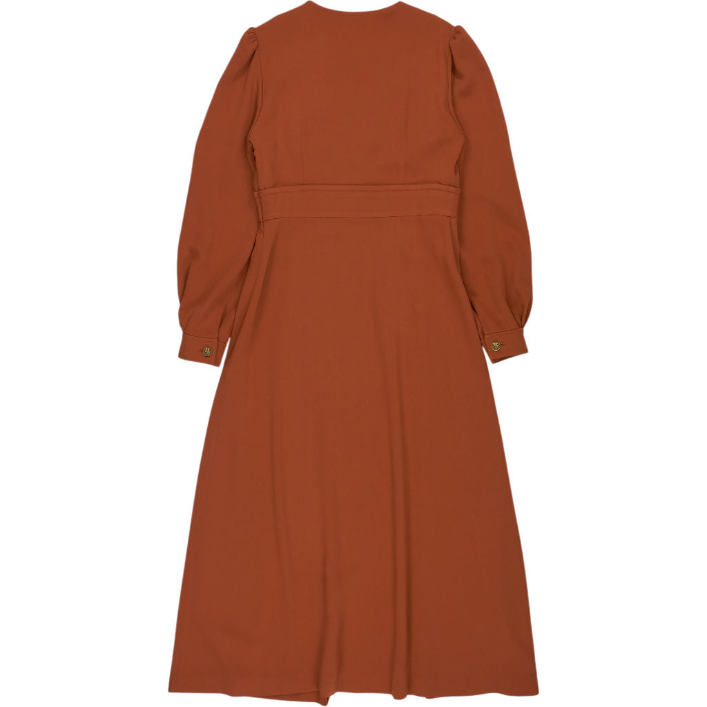 Zeus + Dione Rust and White Midi Dress