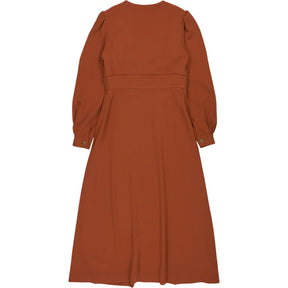 Zeus + Dione Rust and White Midi Dress