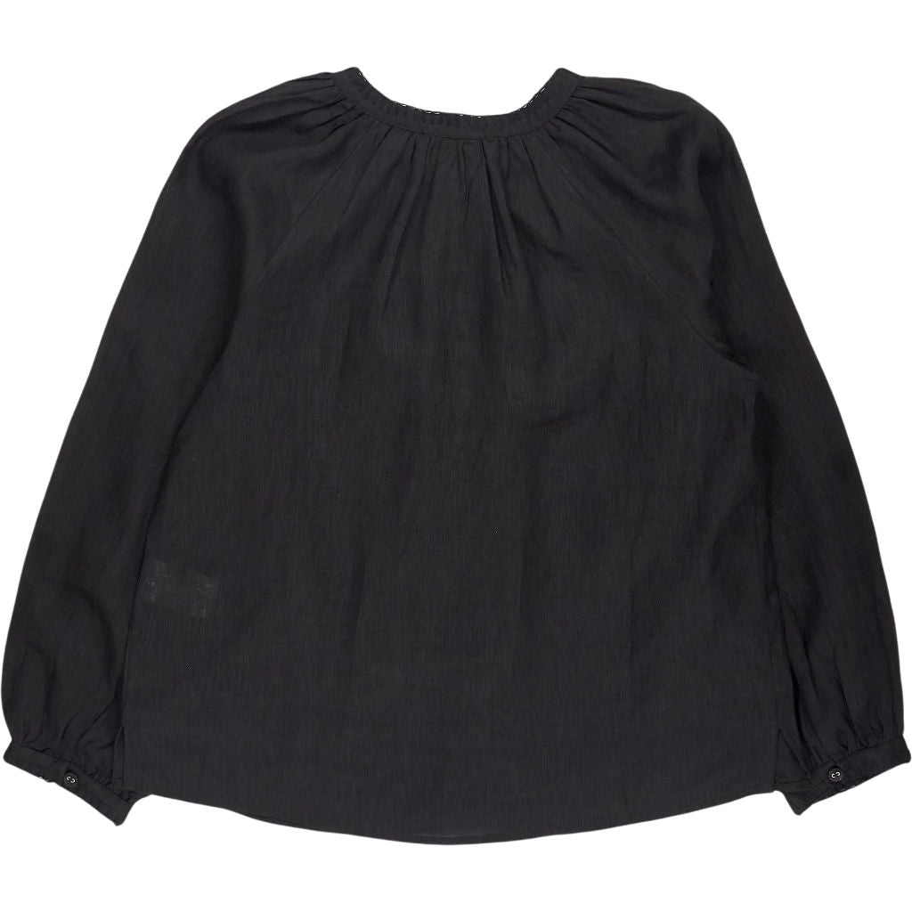 Wyse Black Monica Linen Blouse