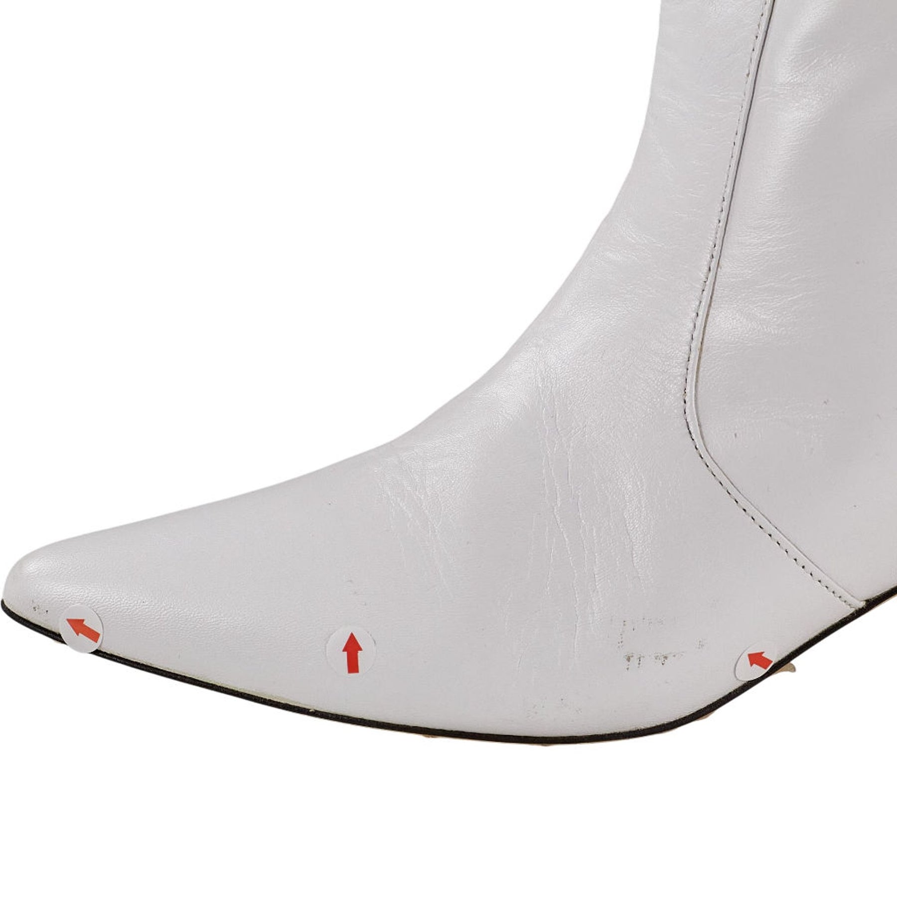 White Knee-high Boots with Pearl Heel