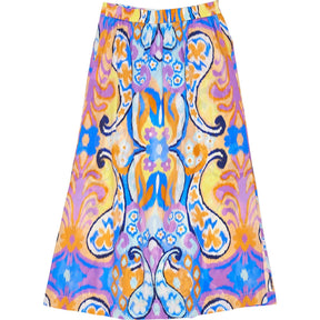 NRBY Multicolour Ikat Midi Skirt