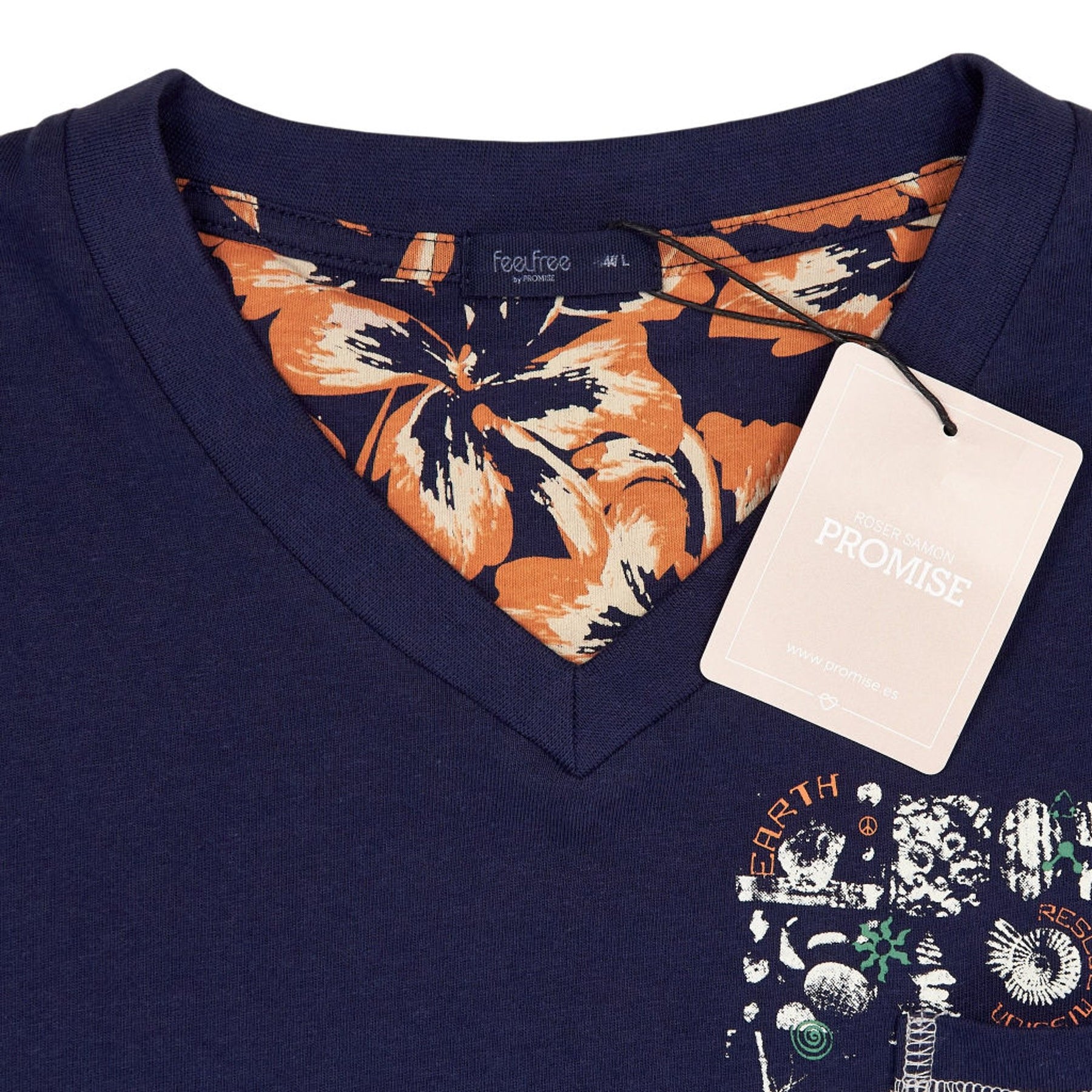 Promise Navy V-Neck Sleep Shirt