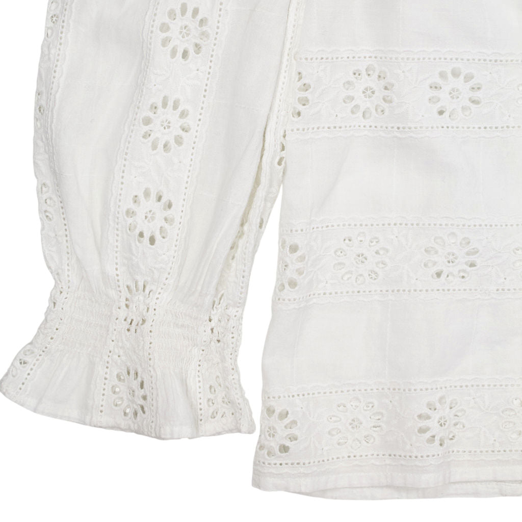 WYSE White Broderie Anglaise Top