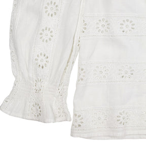 WYSE White Broderie Anglaise Top