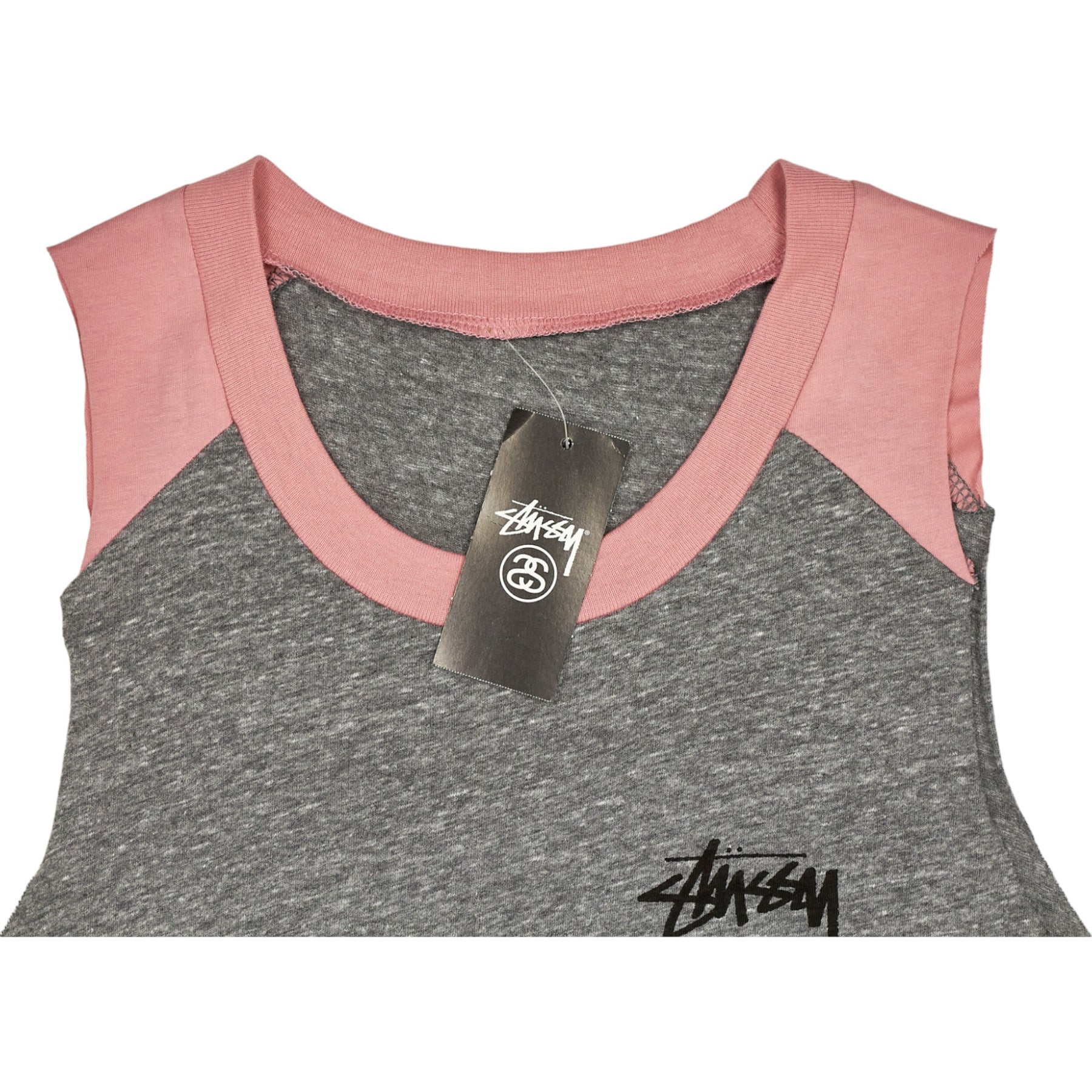 Stussy Grey Heather Rose 8 Ball Raglan Tank Top