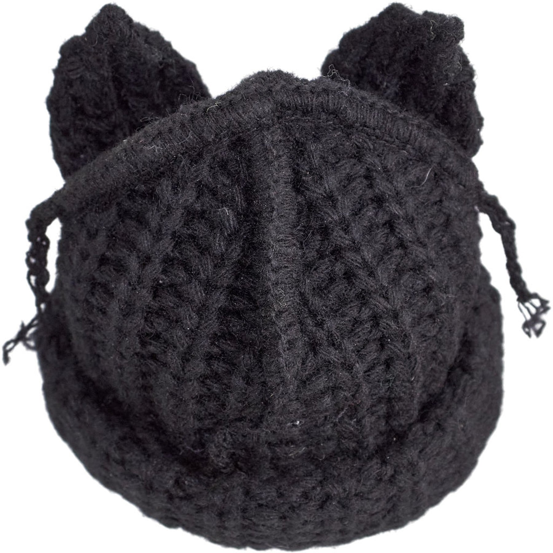 Charles Jeffrey Black Hairpiece - Mini Chunky Ears Beanie