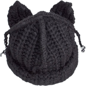 Charles Jeffrey Black Hairpiece - Mini Chunky Ears Beanie