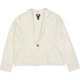 Lands' End Cream Cotton Blazer Jacket