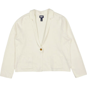 Lands' End Cream Cotton Blazer Jacket