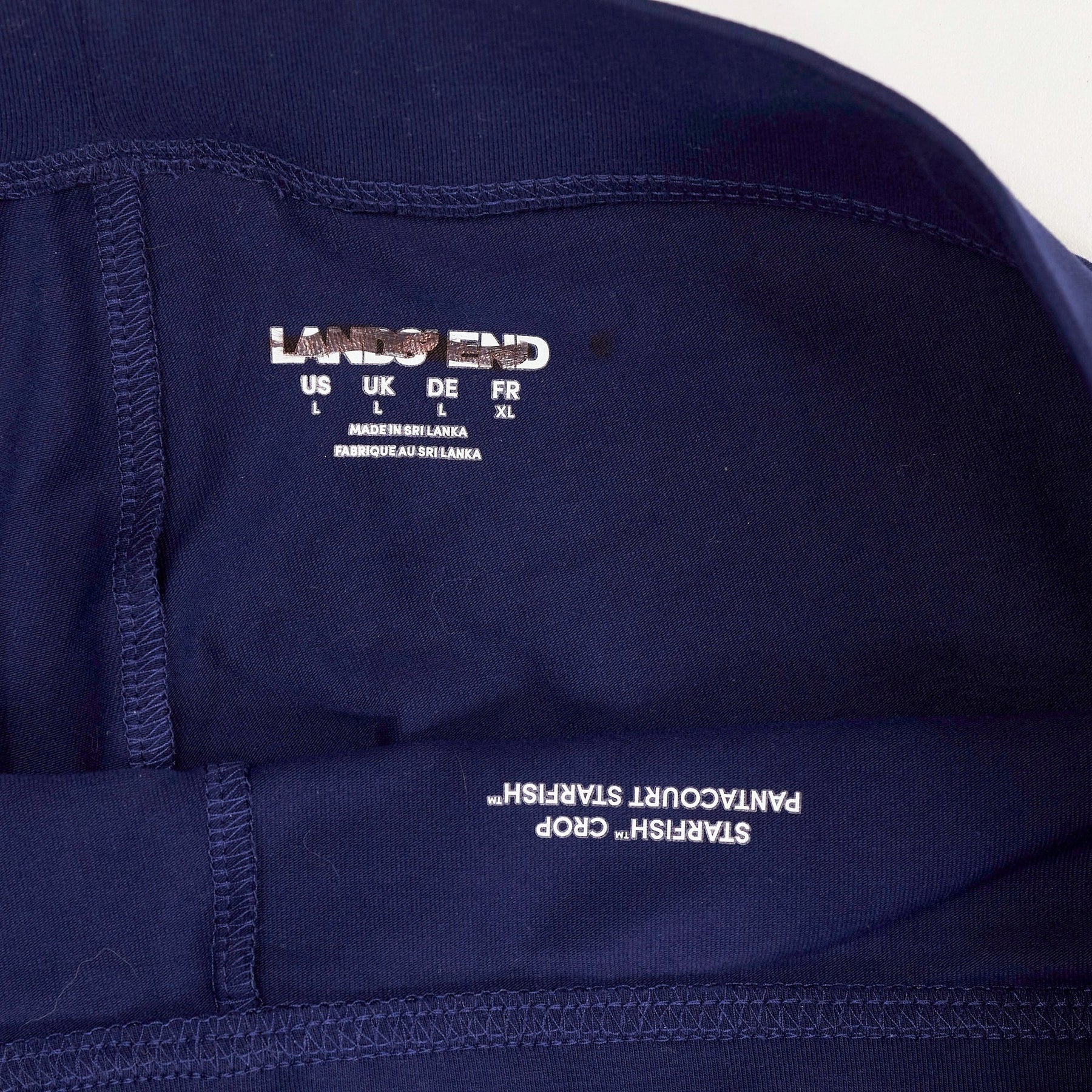 Lands' End Navy Starfish Mid Rise Pull-On Crop Pants
