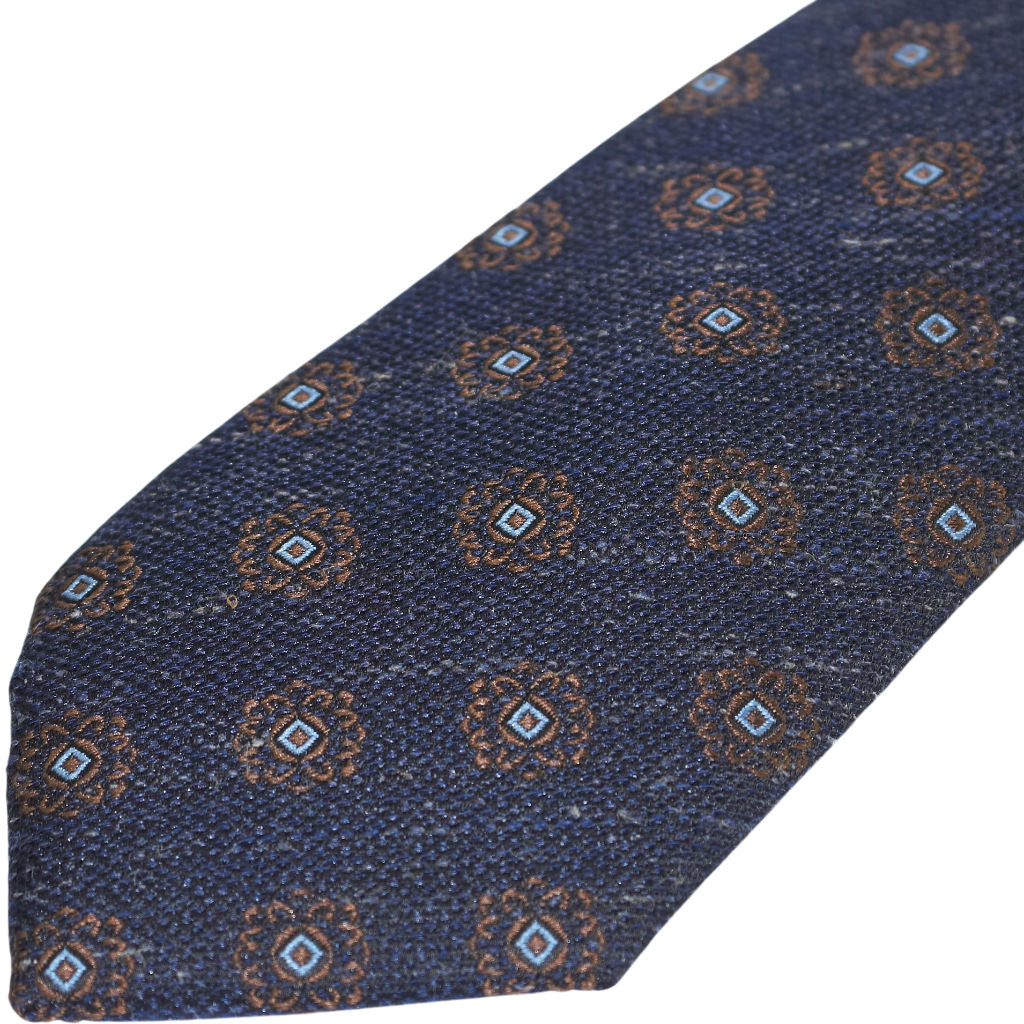 Moss Navy Patterned Tie Bundle x 3