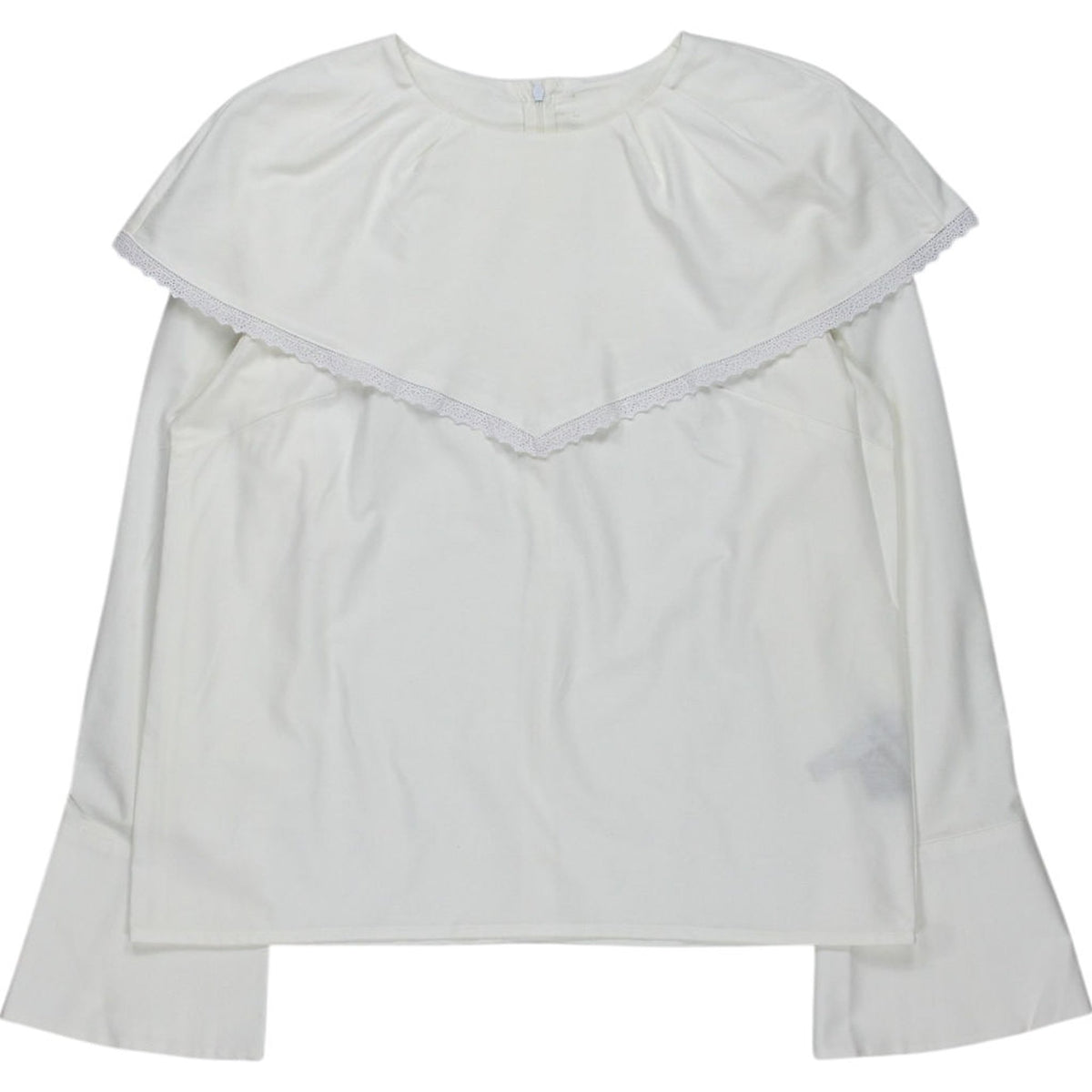 Mother Of Pearl White Organic Cotton Long Sleeve Top