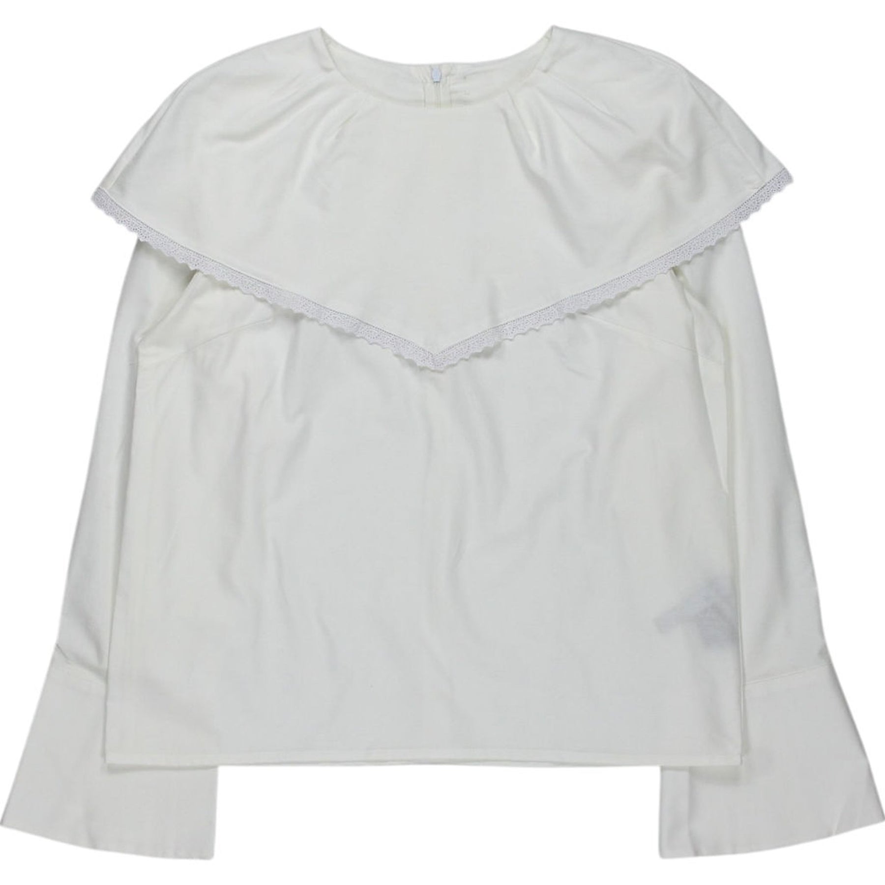 Mother Of Pearl White Organic Cotton Long Sleeve Top