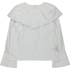 Mother Of Pearl White Organic Cotton Long Sleeve Top