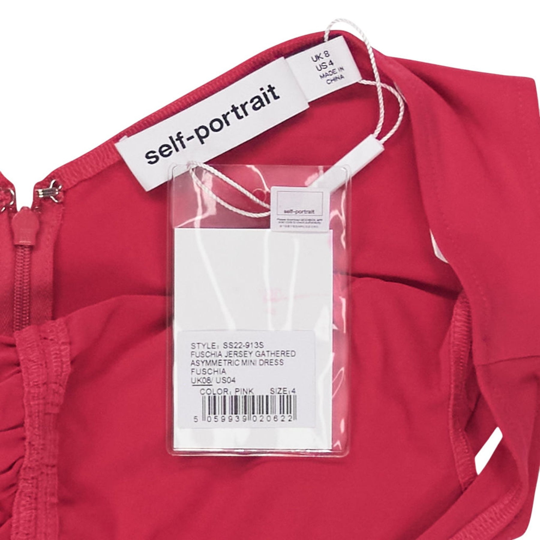 Self-Portrait Fuschia Jersey Asymmetric Dress