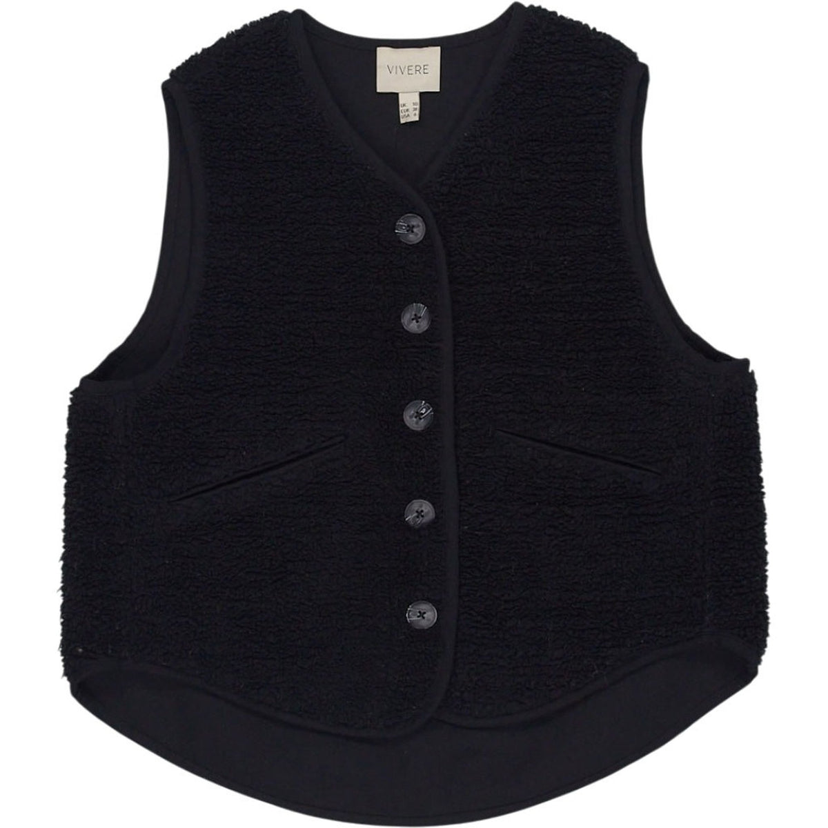 Vivere Black Button Vest