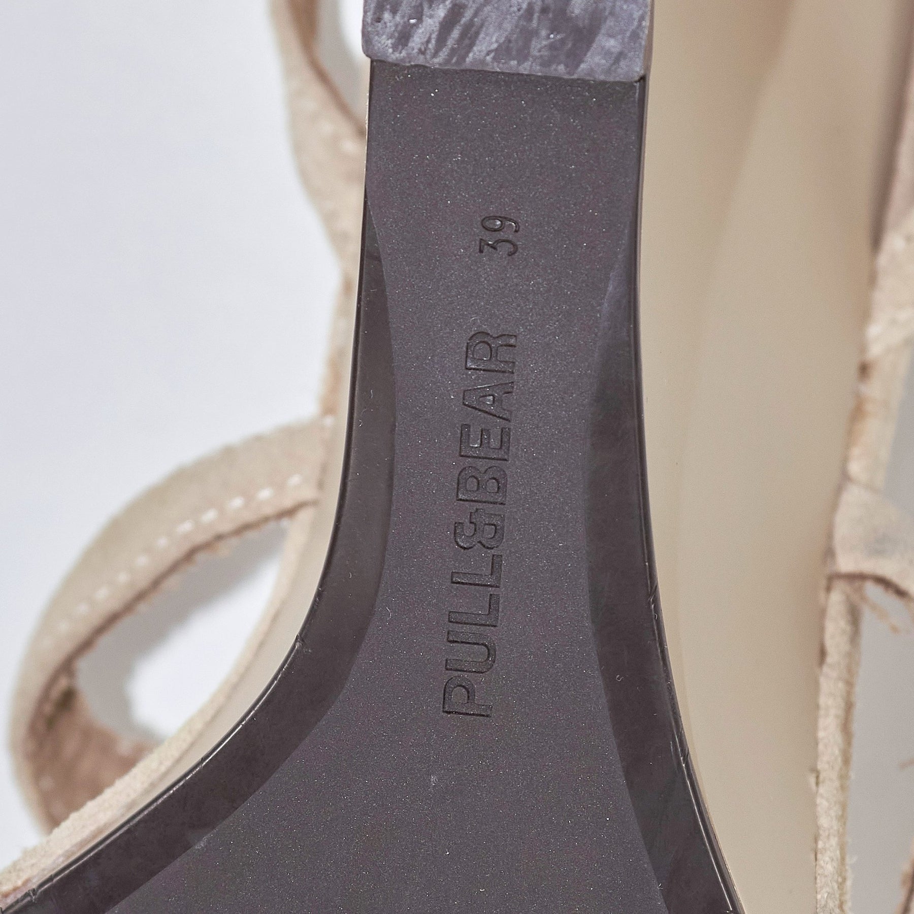 Pull & Bear x Karoline Vitto Cream Suede Wedge Sandals