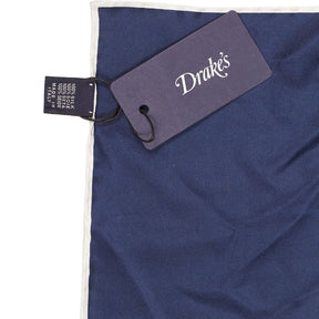 Drake's Blue Silk Pocket Square