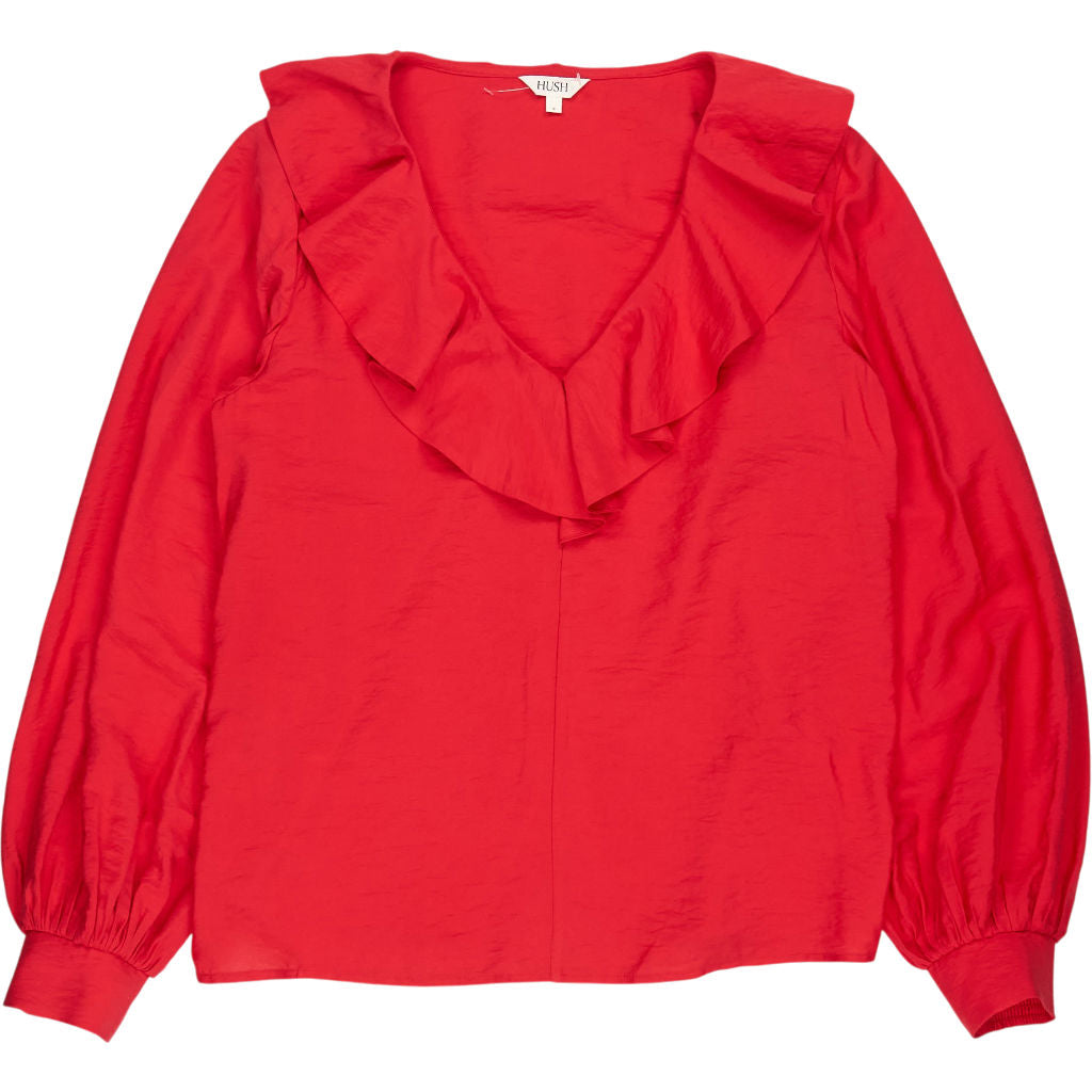 Hush Red Ruffle Blouse
