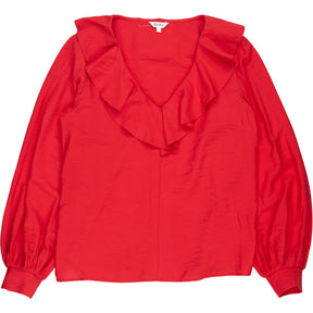 Hush Red Ruffle Blouse