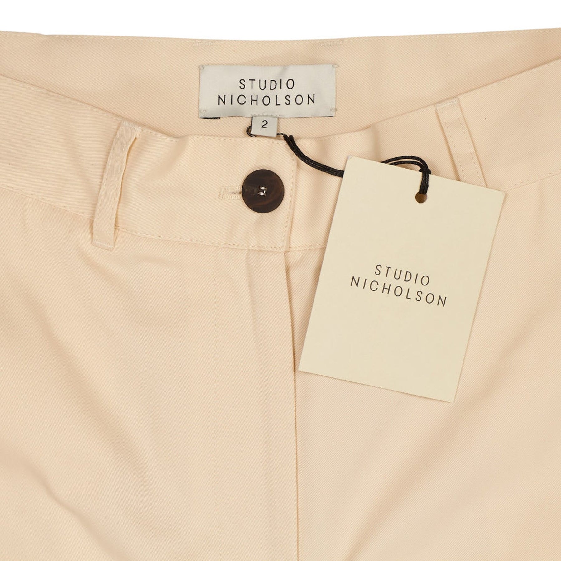 Studio Nicholson Cream Twill Ankle Crop Trousers