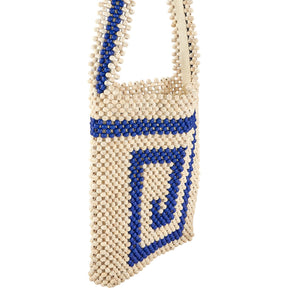 YMC Ecru Blue Beaded Pilgrim Bag