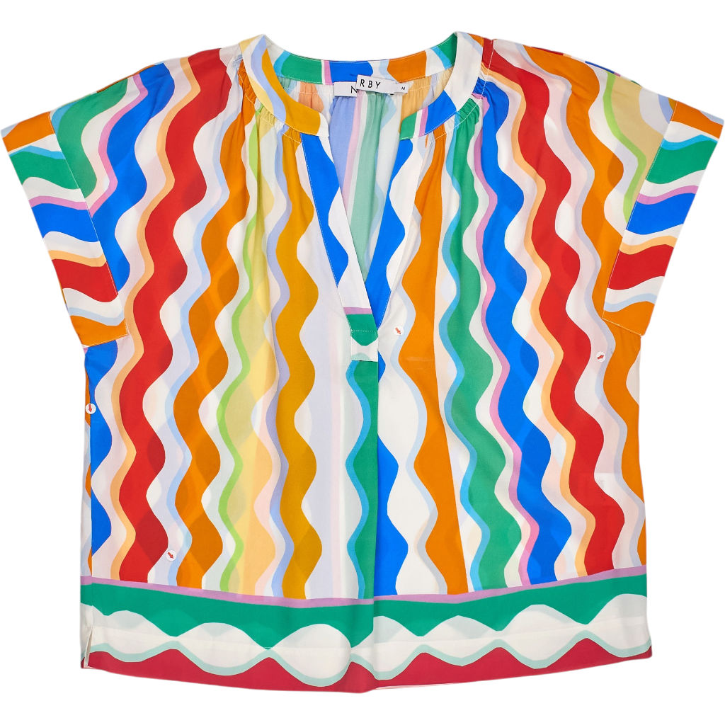 NRBY Multicoloured Wavy Print Top