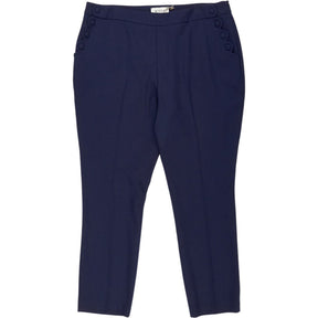 Wyse Navy Sandrine Scallop Edge Trousers